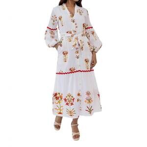 NEW ISLAPAYAL positano maxi dress in bloom scarlet